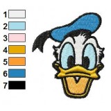 Donald Duck Face Embroidery Design 03